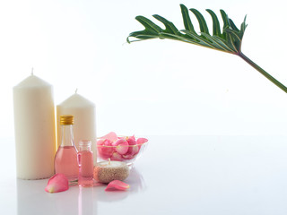 Natural spa set of rose and Scented candle potpourri