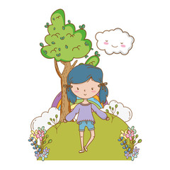 Teenager girl cartoon design vector illustrator