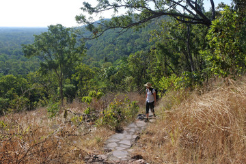 Woman hiking at Litchfield National Park Northern Territory Australia