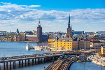 Fototapeta na wymiar Stockholm skyline with view of Gamla Stan in Stockholm, Sweden.