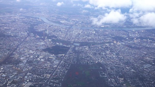 Flight over Cologne (K�ln) in Germany