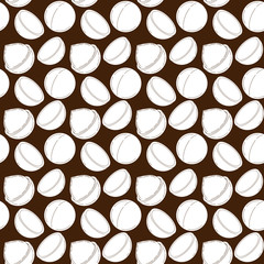 Seamless pattern of macadamia nut 