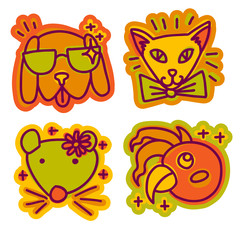 Stickers with portraits of pet friends
