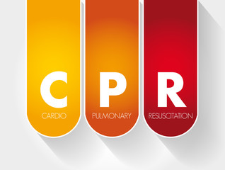 CPR - Cardiopulmonary Resuscitation acronym, medical concept background - obrazy, fototapety, plakaty