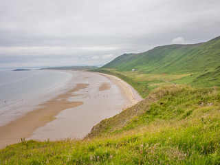 Rhossili Bay on the Welsh Coastal path, South Wales