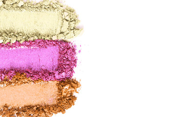 pink and nude Eye shadow set isolated on white