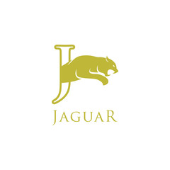 simple elegant roaring jaguar logo icon illustration vector template design. 