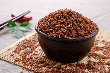 Red unpolished rice