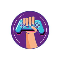 hand user with video game control retro