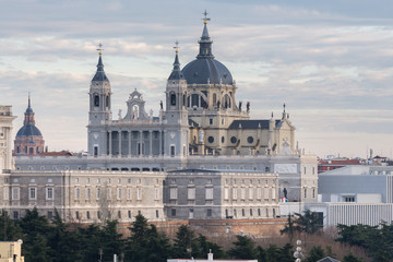 Fototapeta na wymiar Almudena Cathedral, Madrid, Spain