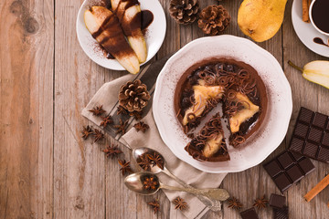 Pear and Chocolate Tart.