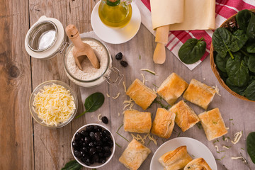 Spinach puffs.