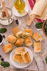 Spinach puffs.