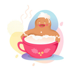 Gingerbread Man in Cup of Cocoa