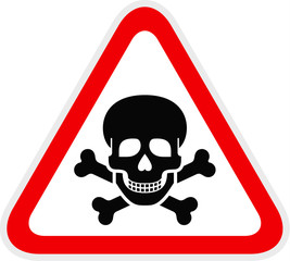 Triangular red Warning Hazard Symbol, vector illustration