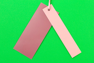 label (tag) on color  background. - Image .