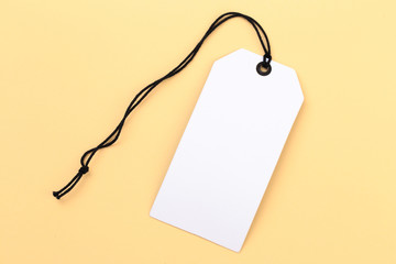 label (tag) on color  background. - Image .