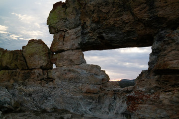 Abstract Rock formation aka window at Isalo national park, Madagascar