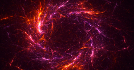 3D rendering abstract red fractal light background