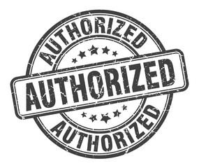 authorized stamp. authorized round grunge sign. authorized