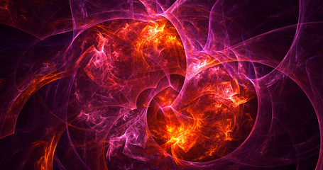 3D rendering abstract red fractal light background