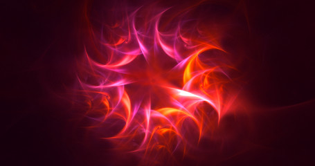 3D rendering abstract red fractal light background