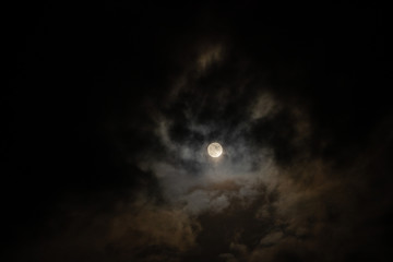 Naklejka na ściany i meble Full moon light and Cloud