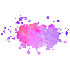 Abstract isolated colorful vector watercolor splash. Grunge element for paper design.
