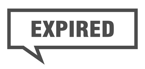 expired sign. expired square speech bubble. expired