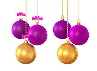 Christmas shiny golden ball, Christmas background, isolated.