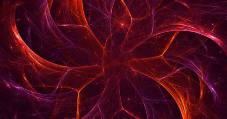 3D rendering abstract red fractal light background
