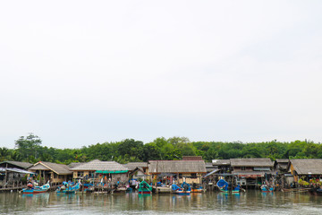 Fisherman's house in the sea, The houses in the middle of the sea, traditional fishermen's houses