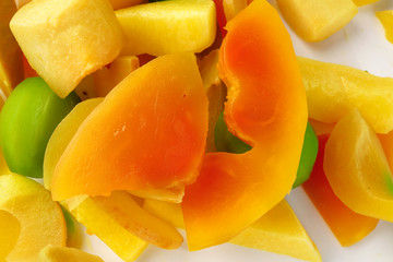 Pickled preserved fruit sweet crunchy