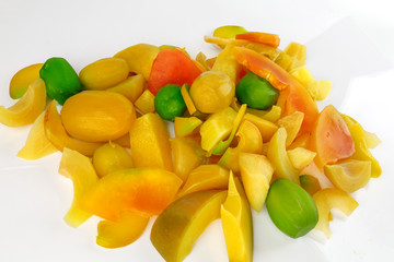 Pickled preserved fruit sweet crunchy