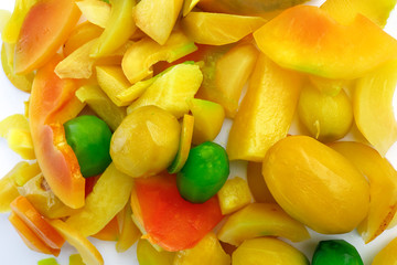 Pickled preserved fruit sweet crunchy