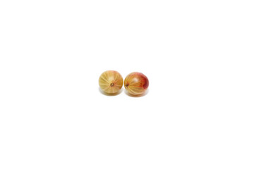 Gooseberry berries on white background. Fruits, vitamins.