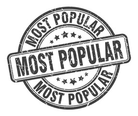 most popular stamp. most popular round grunge sign. most popular