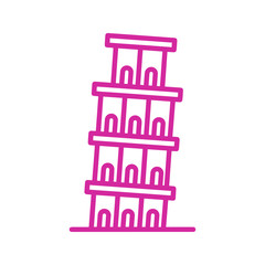 Land mark Pisa Italy tower icon 