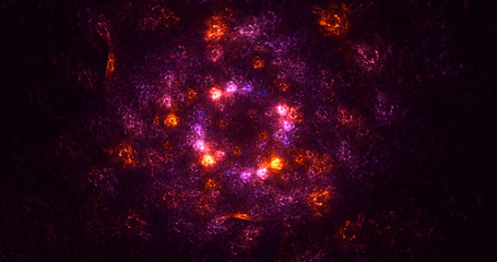 3D rendering abstract red fractal light background