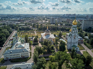 Orthodox cathedrals in architecture-historical ensemble Rogozhskaya sloboda in Moscow, Russia....