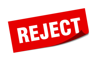 reject sticker. reject square isolated sign. reject