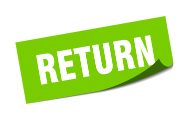 return sticker. return square isolated sign. return
