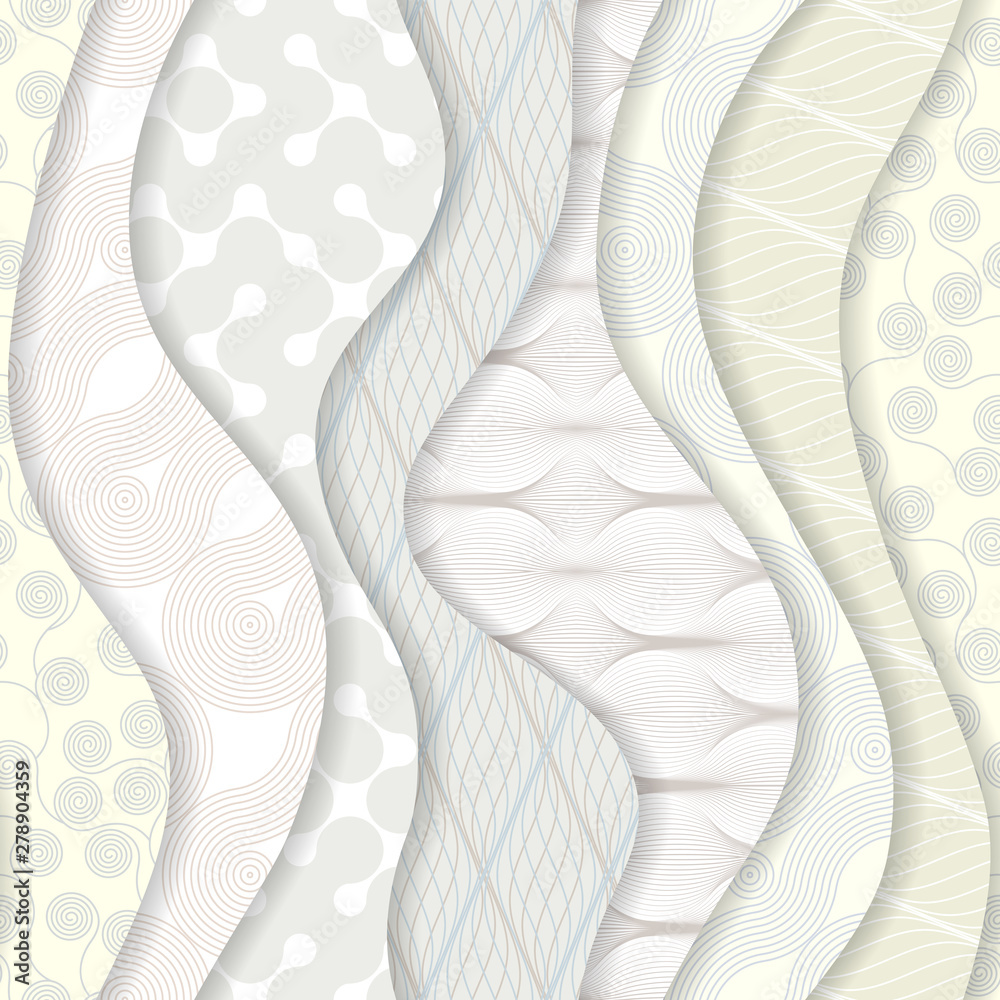 Aufkleber paper cut shapes design. seamless vector pattern.