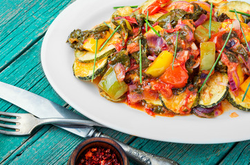 Grilled zucchini in Greek