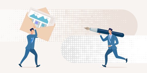 Informational Banner Content Visualization Flat. 