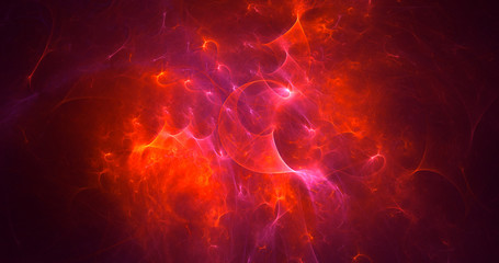 3D rendering abstract red fractal light background