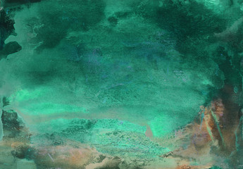 Abstract background, hand-painted texture, watercolor painting, splashes, drops of paint, paint smears. Design for backgrounds, wallpapers, covers and packaging.