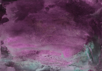 Abstract background, hand-painted texture, watercolor painting, splashes, drops of paint, paint smears. Design for backgrounds, wallpapers, covers and packaging.