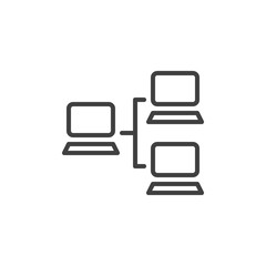 Local network line icon. linear style sign for mobile concept and web design. Computer network server connection outline vector icon. Symbol, logo illustration. Vector graphics