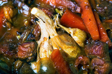 Cooking of traditional Uzbek pilaf
